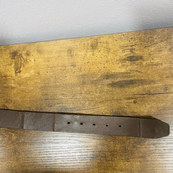 Fossil Womens Size L Brown Leather Links Painted Florals Studded Belt - Picture 8 of 10